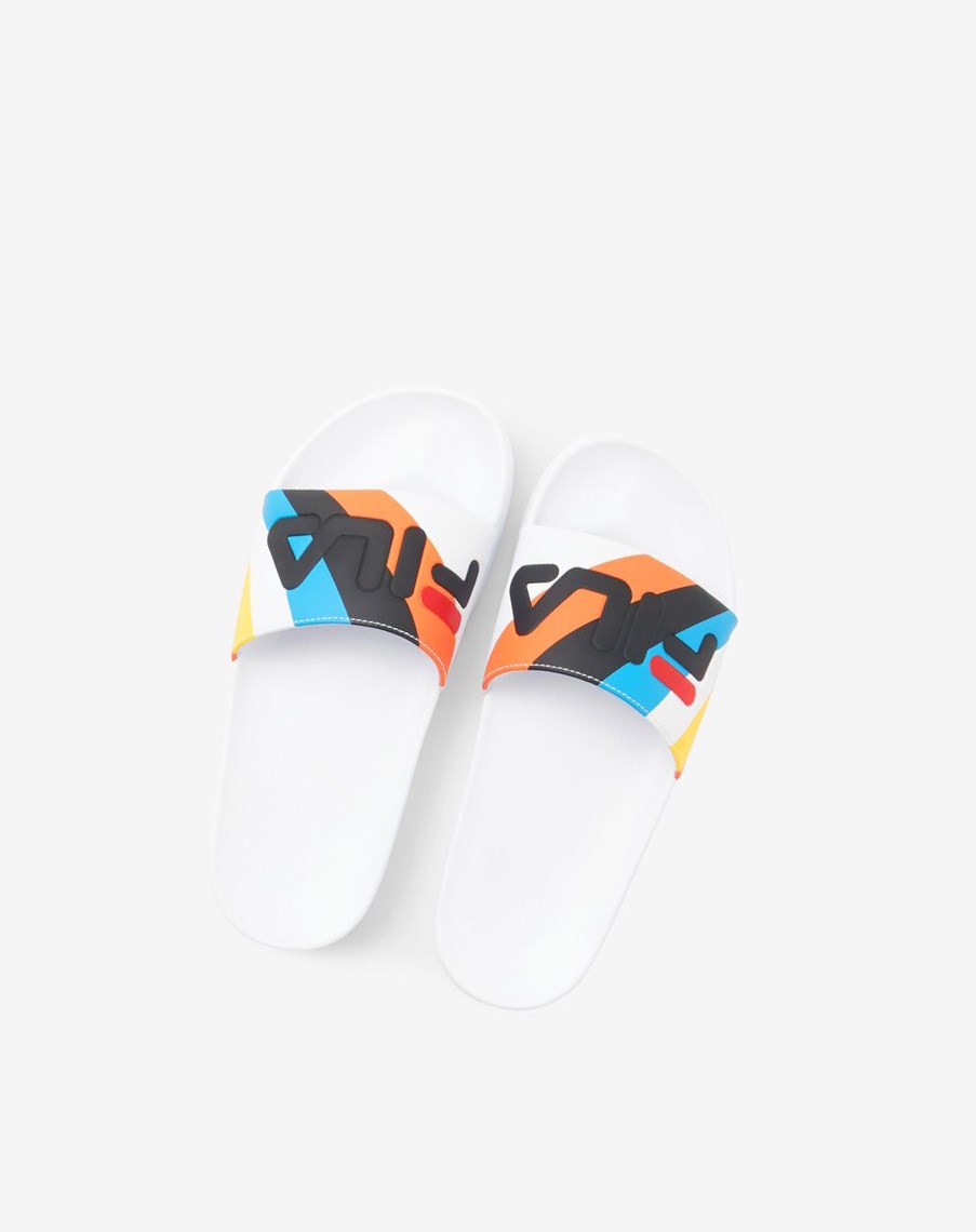 Fila Drifter Archive Chanclas Sandals Blancas Negras | 76XHNVRIA