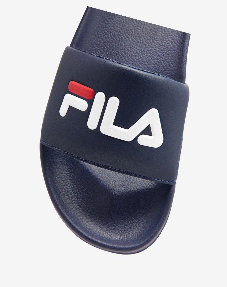 Fila Drifter Chanclas Sandals Azul Marino Rojas Blancas | 09DPKNCMB