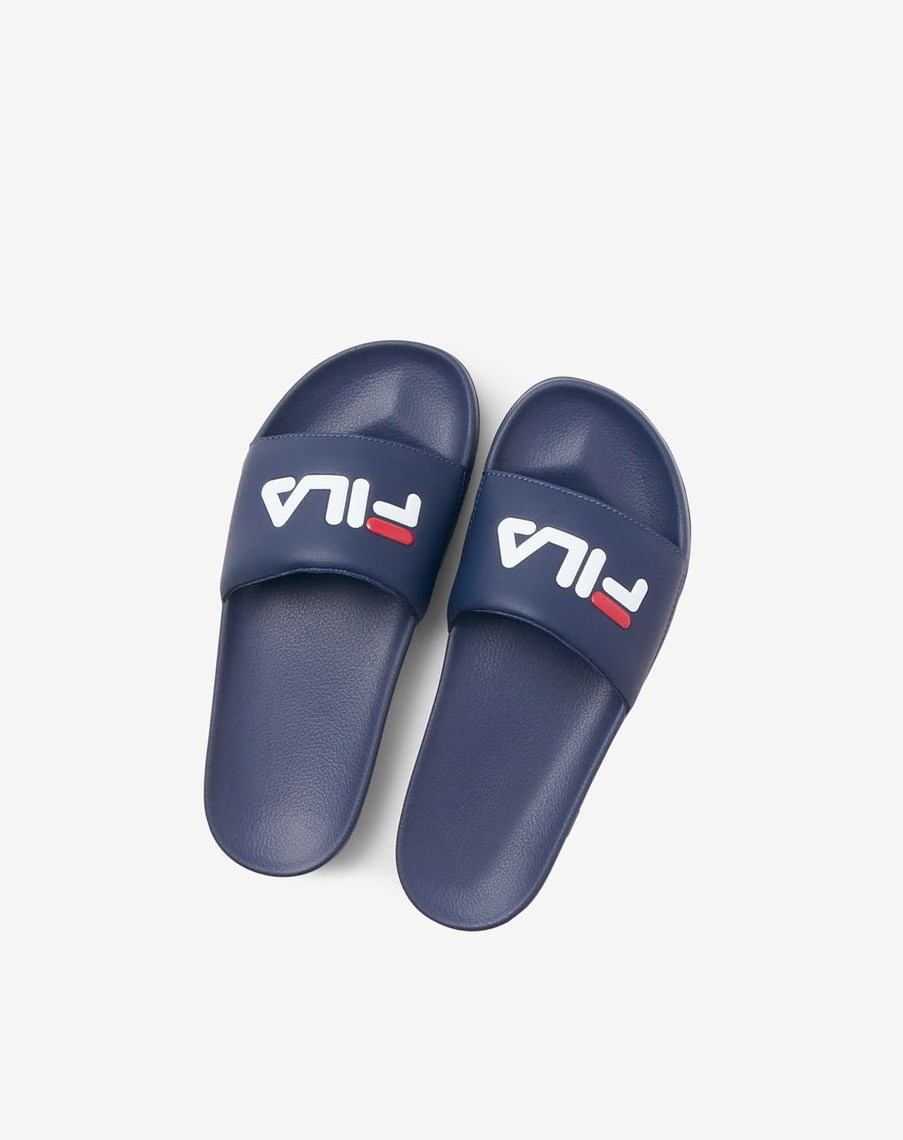 Fila Drifter Chanclas Sandals Azul Marino Rojas Blancas | 16BREGDXS