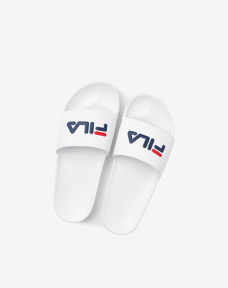 Fila Drifter Chanclas Sandals Blancas Azul Marino Rojas | 29ZGYSNRE