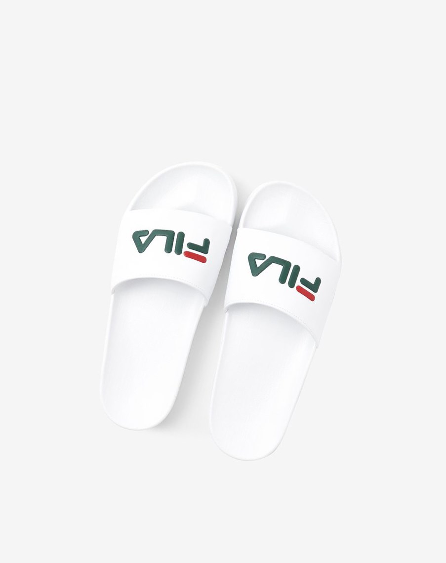 Fila Drifter Chanclas Sandals Blancas Rojas | 37HNLMQDU