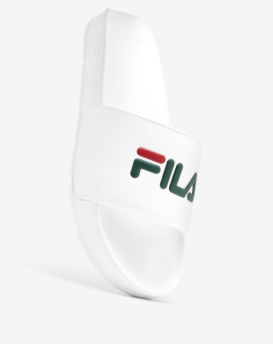 Fila Drifter Chanclas Sandals Blancas Rojas | 37HNLMQDU