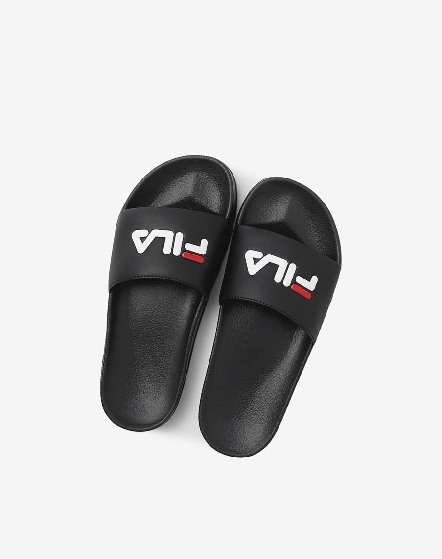 Fila Drifter Chanclas Sandals Negras Rojas Blancas | 13UOJDVZR