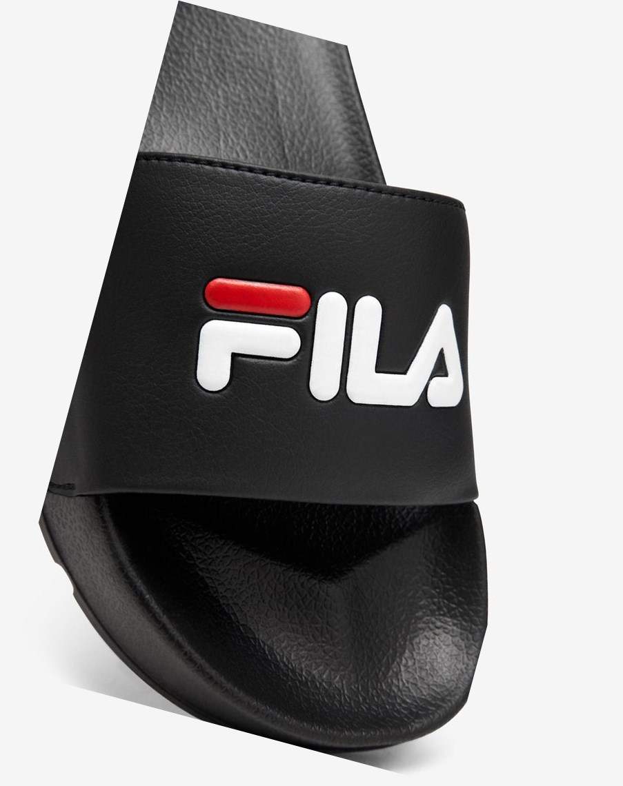 Fila Drifter Chanclas Sandals Negras Rojas Blancas | 13UOJDVZR