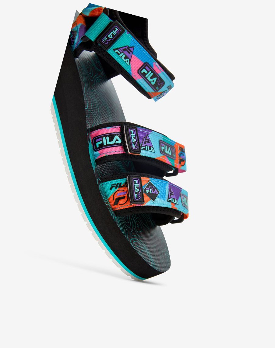 Fila Drifter Dns '90s Chanclas Sandals Negras Moradas Rojas Naranjas | 28EUVHOWG