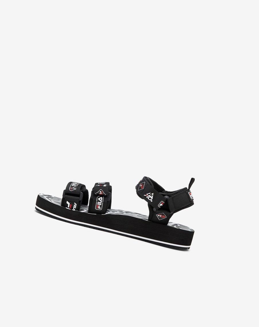 Fila Drifter Dns '90s Chanclas Sandals Negras Blancas Rojas | 68BIOXNWF