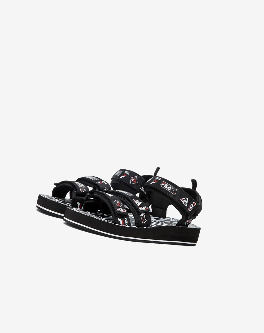 Fila Drifter Dns '90s Chanclas Sandals Negras Blancas Rojas | 68BIOXNWF