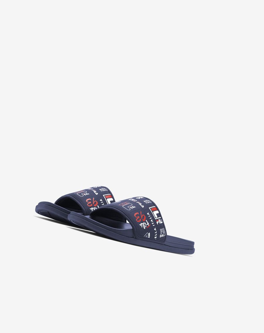 Fila Drifter Lux Patchwork Chanclas Sandals Azul Marino Rojas Blancas | 52MWPUVRG