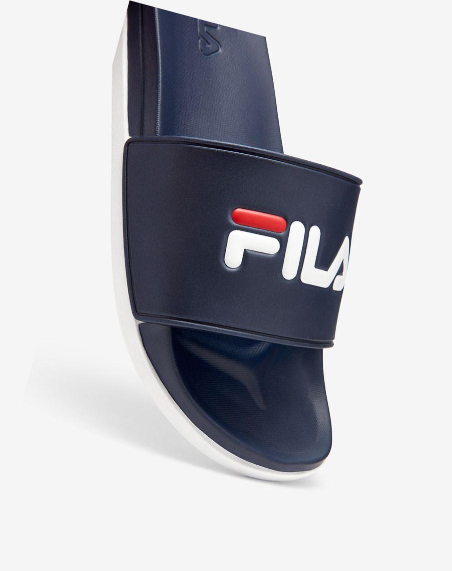 Fila Drifter Luxe Chanclas Sandals Azul Marino Azul Marino Blancas | 15QRFCVDK