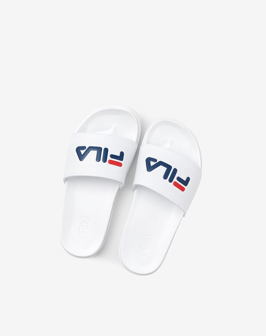 Fila Drifter Luxe Chanclas Sandals Blancas Azul Marino Rojas | 93FLRYIOG