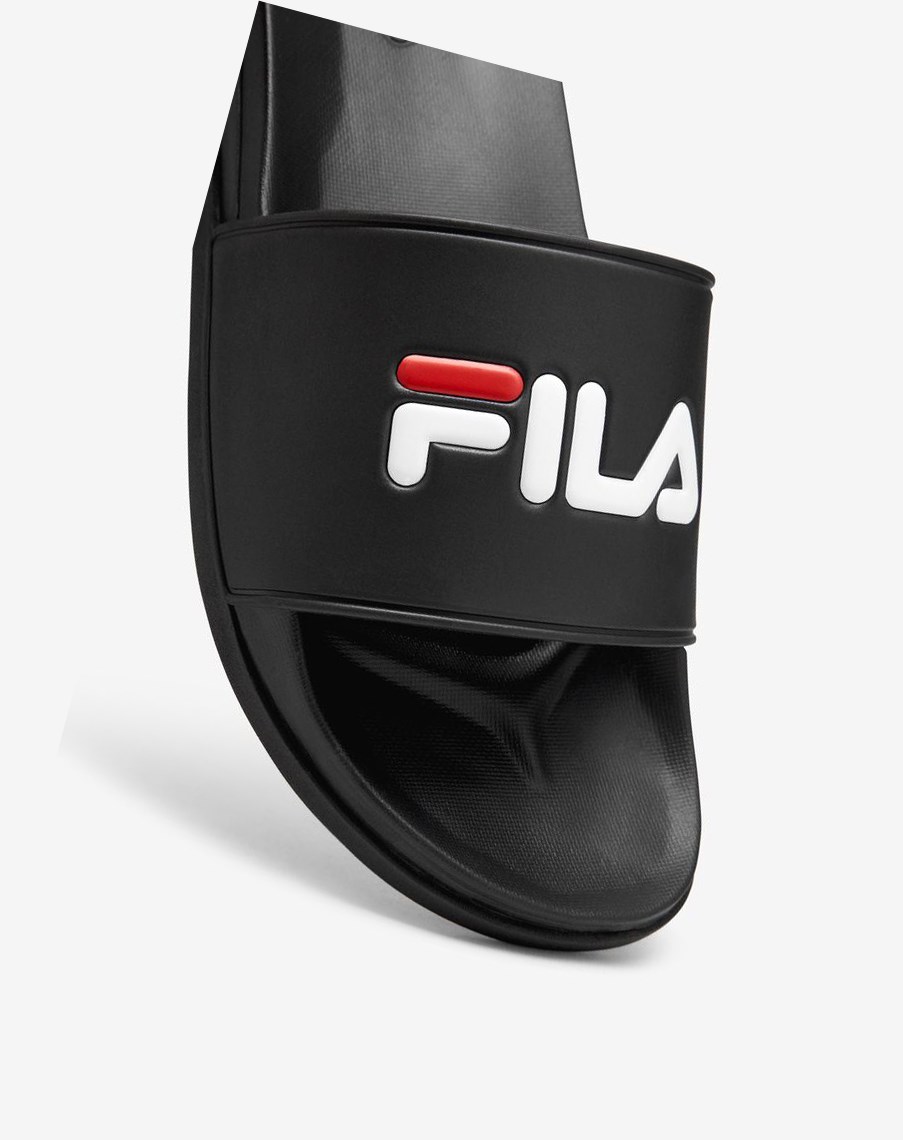 Fila Drifter Luxe Chanclas Sandals Negras Rojas Blancas | 74QWYZAJB