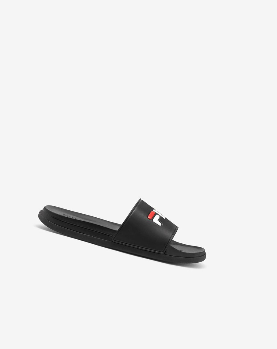 Fila Drifter Luxe Chanclas Sandals Negras Rojas Blancas | 74QWYZAJB