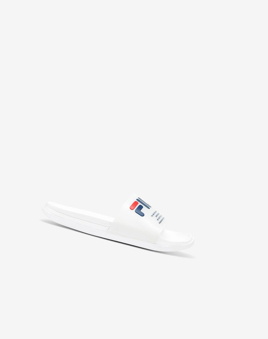 Fila Drifter Luxe Clear Chanclas Sandals Blancas Azul Marino Rojas | 75RUEGLAK