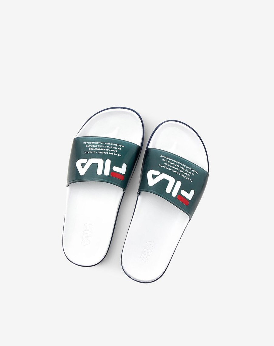 Fila Drifter Luxe Clear Chanclas Sandals Azul Marino Blancas Azul Marino | 90RJVQKYU