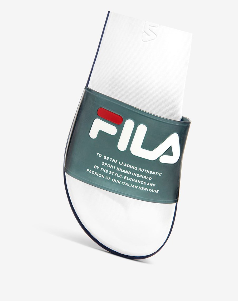 Fila Drifter Luxe Clear Chanclas Sandals Azul Marino Blancas Azul Marino | 90RJVQKYU