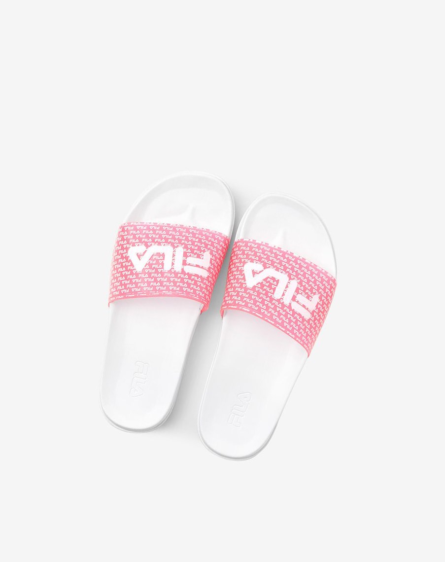 Fila Drifter Luxe Repeat Chanclas Sandals Blancas Rosas Blancas | 24IRASQDP