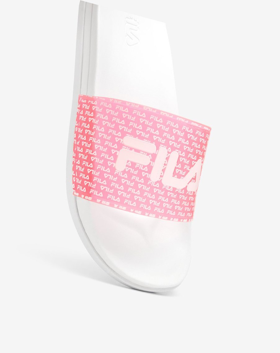 Fila Drifter Luxe Repeat Chanclas Sandals Blancas Rosas Blancas | 24XTMVRZK