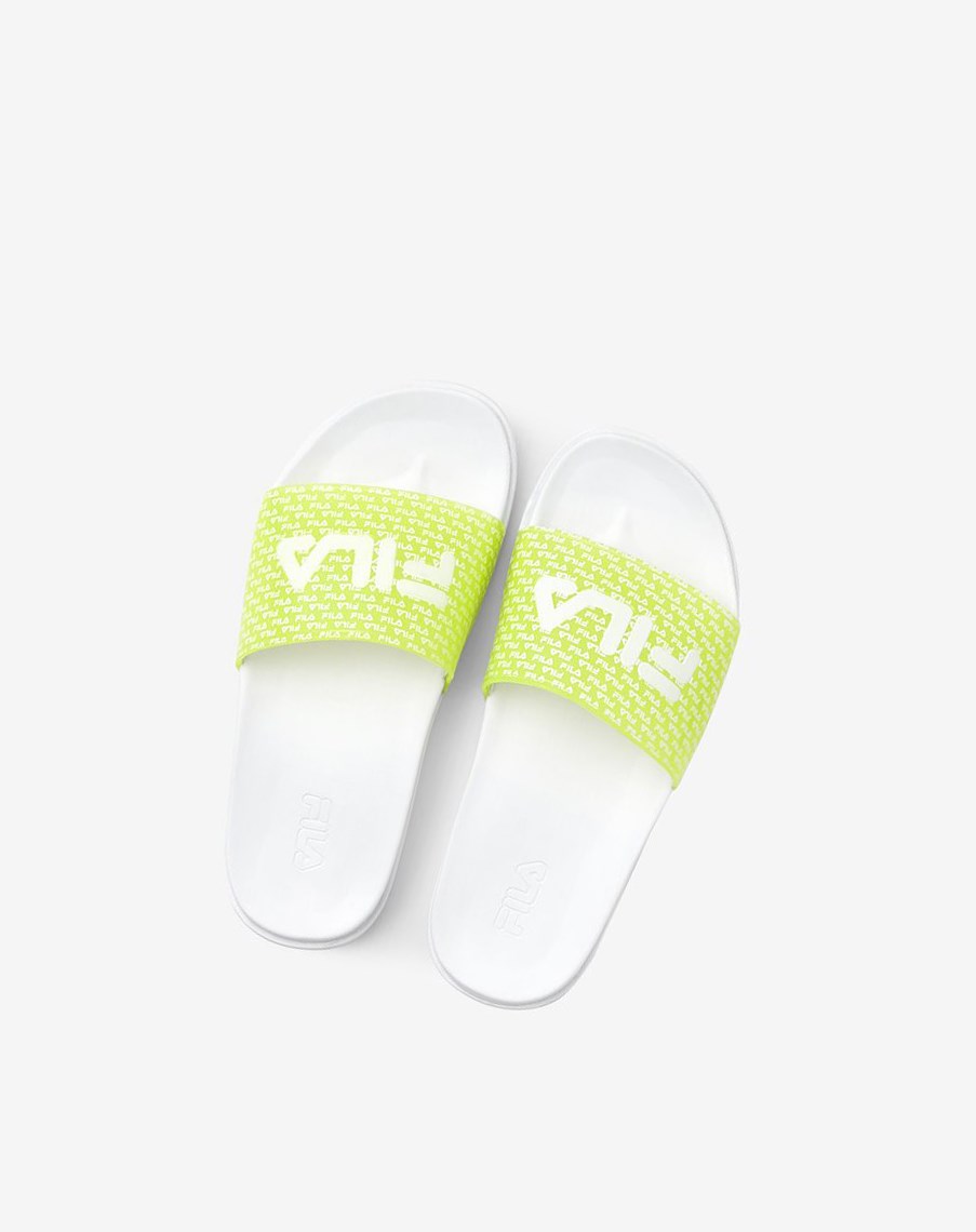 Fila Drifter Luxe Repeat Chanclas Sandals Blancas Amarillo Blancas | 61YOUIVSR