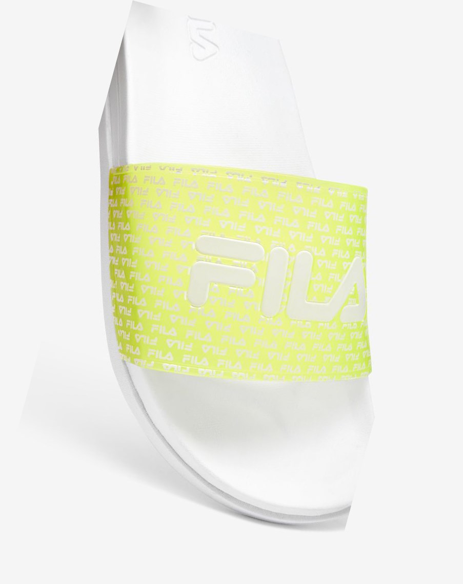 Fila Drifter Luxe Repeat Chanclas Sandals Blancas Amarillo Blancas | 61YOUIVSR