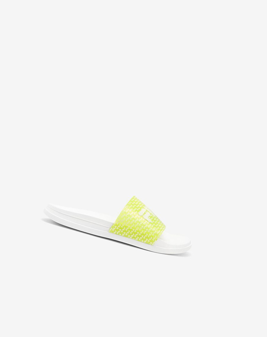 Fila Drifter Luxe Repeat Chanclas Sandals Blancas Amarillo Blancas | 61YOUIVSR