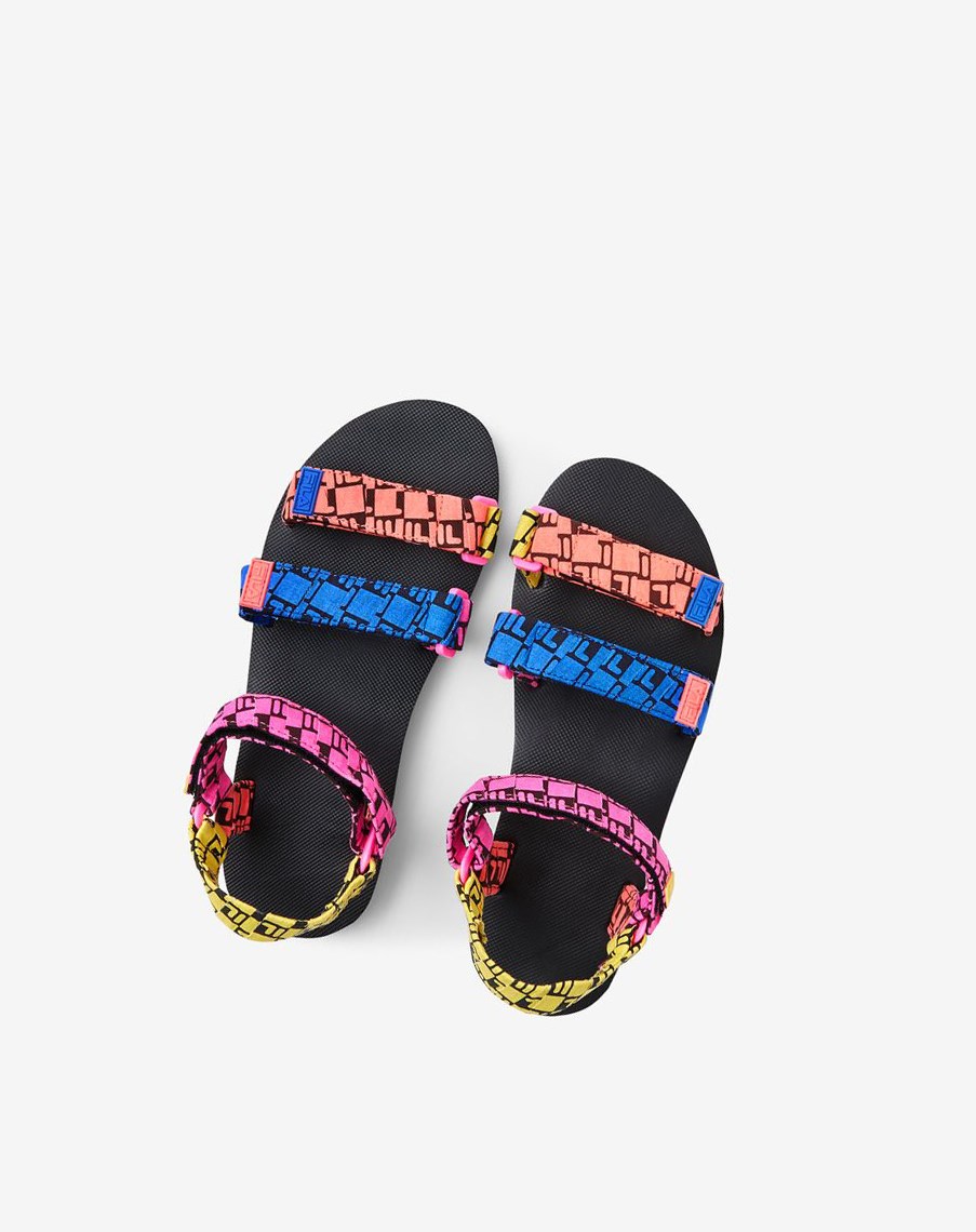 Fila Drifter Ts Bandana Sandals Negras Azules | 04YZUBDJH