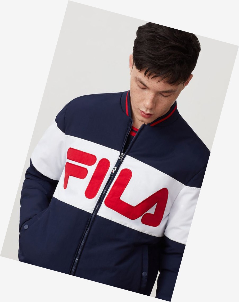 Fila Duccio Bomber Jacket Peac/Wht/Cred | 46KBEZTQP