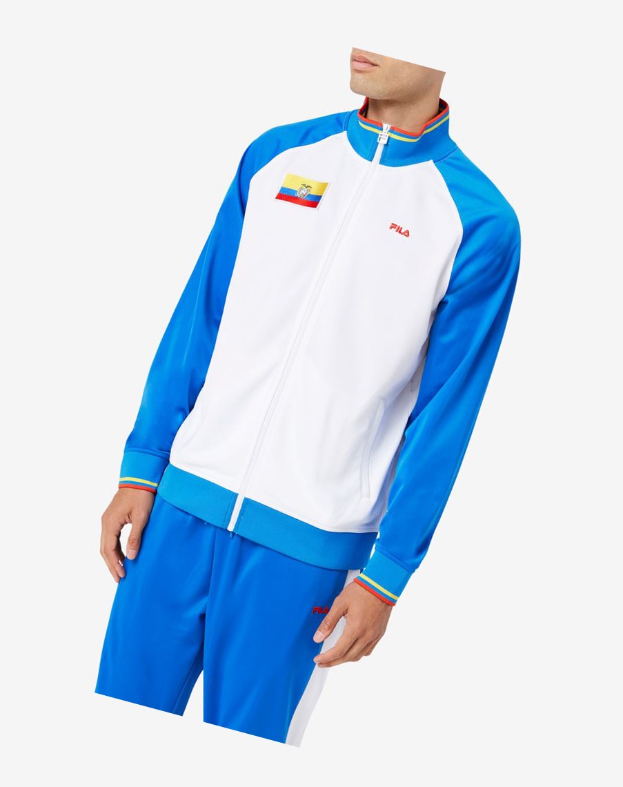 Fila Ecuador Pista Jacket Blancas Azules Rojas Amarillo | 47UJTWYBM