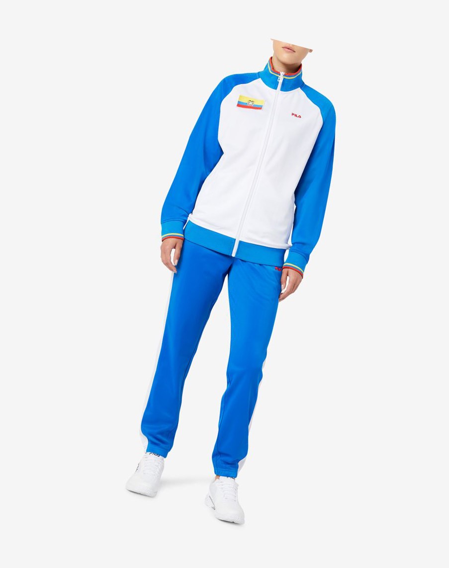 Fila Ecuador Pista Pant Azules Blancas Rojas | 86EBOQWCV