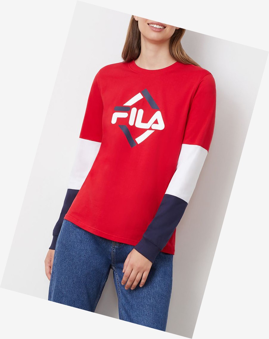 Fila Edwina Longsleeve Tee Cred/Wht/Peac | 05EFHOGVX