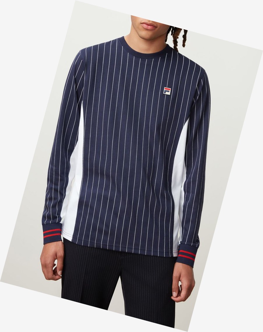 Fila Eoghan Long Sleeve Tee Azul Marino Blancas | 48QJWSVNG