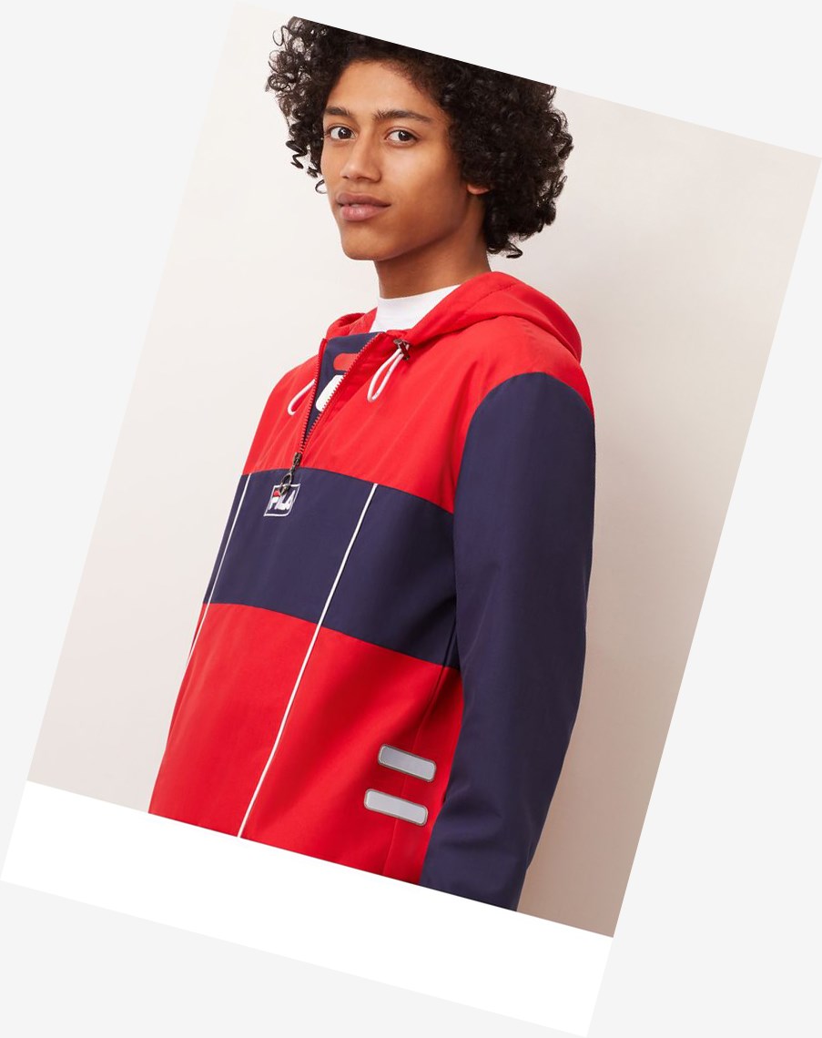 Fila Europa 1/2 Zip Viento Jacket Peac/Cred/Wht | 72RFKJUIH