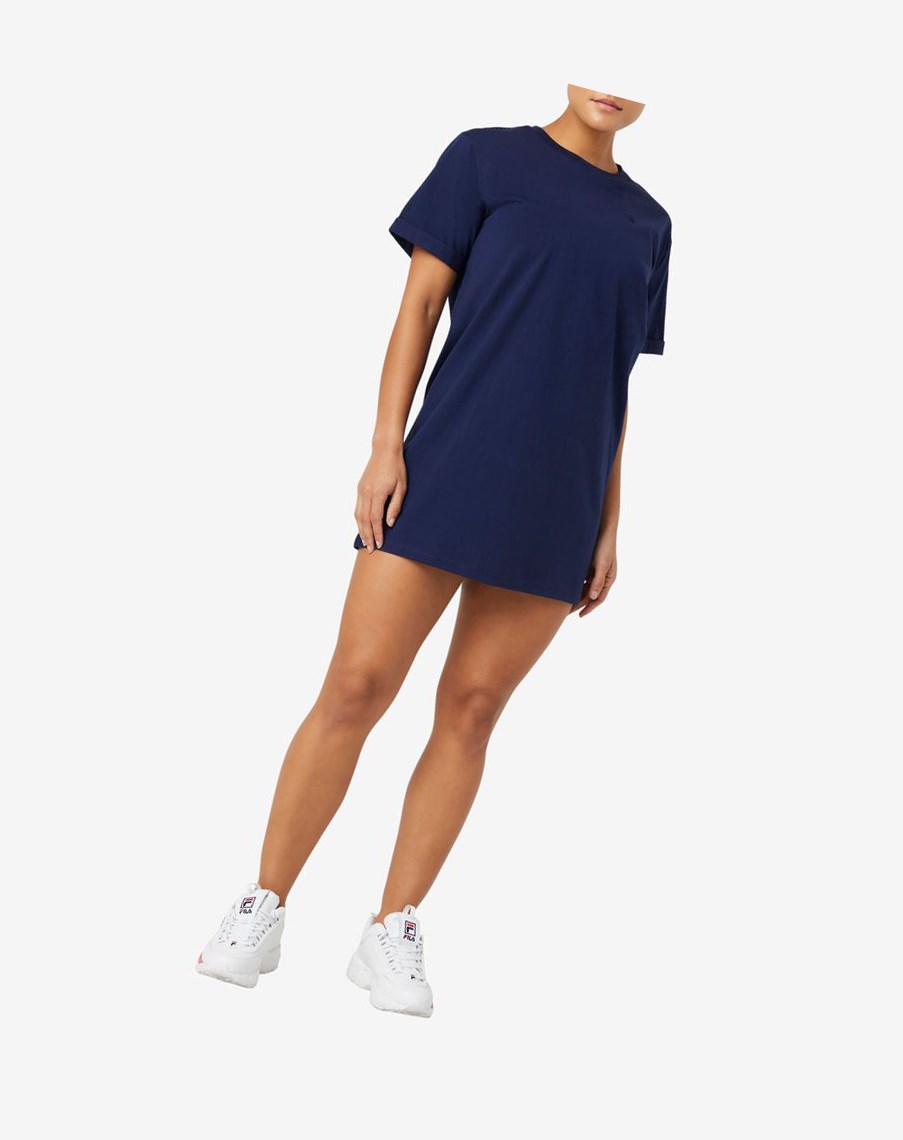 Fila Fauna T-shirt Vestido 410 Peacoat | 58FHYMCXK