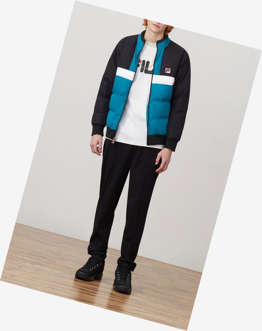 Fila Fausto Ski Jacket Blk/Hblu/Wht | 68DGLBFTK