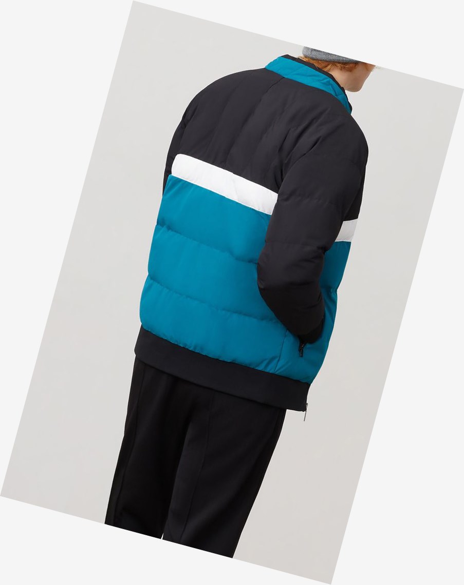 Fila Fausto Ski Jacket Blk/Hblu/Wht | 68DGLBFTK