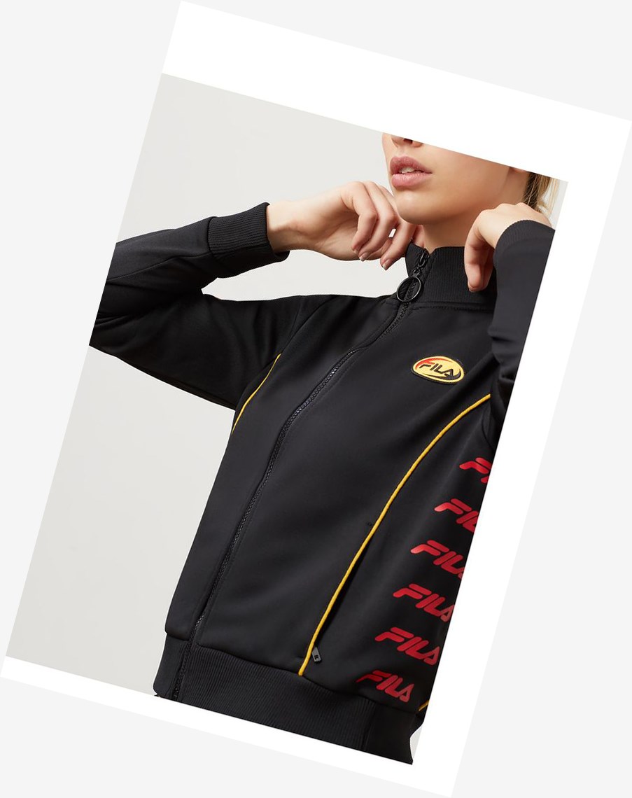 Fila Fernanda Pista Jacket Blk/Cred/Gfus | 70TIWQFUP