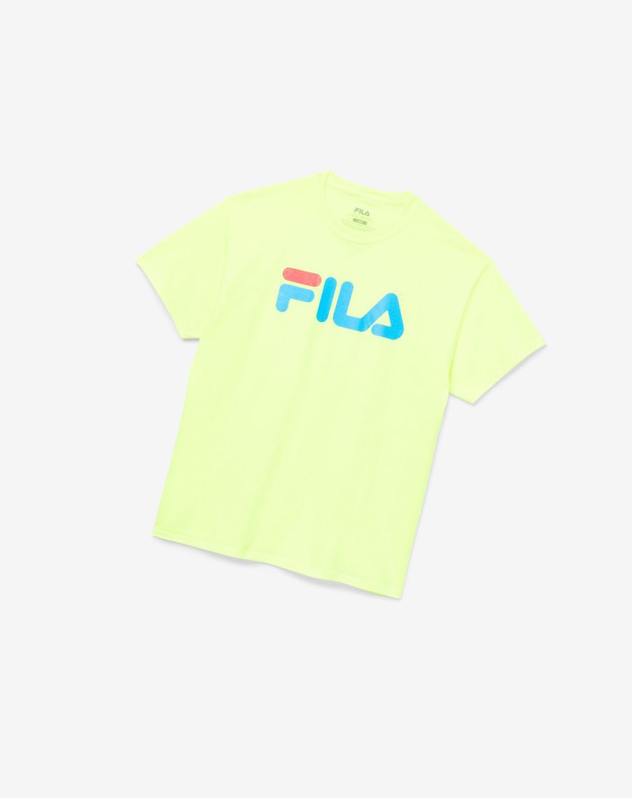 Fila Fila Logo Tee Amarillo Azules Rojas | 02DXJBWAQ