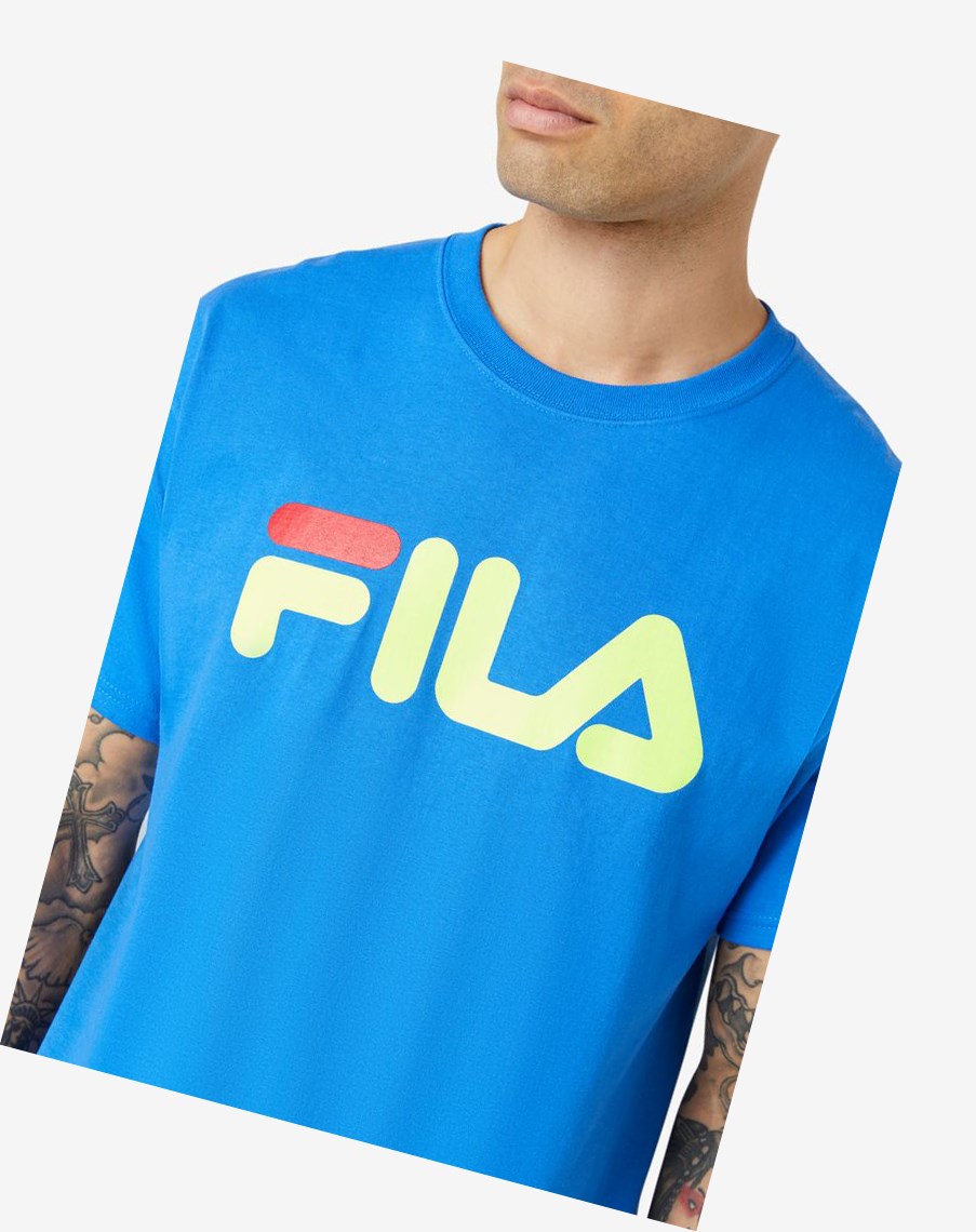 Fila Fila Logo Tee Azules Amarillo Rojas | 16YGSMTVU