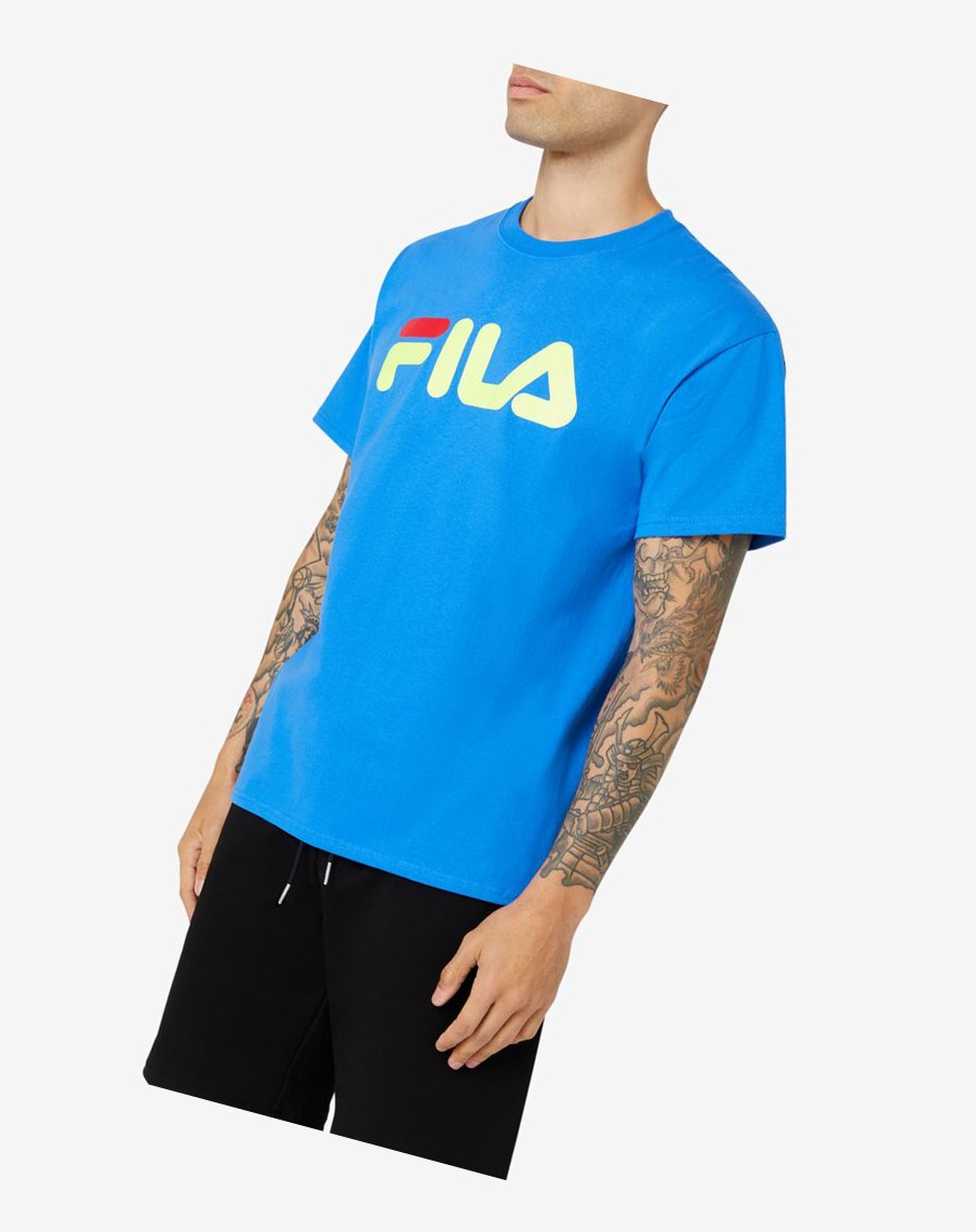 Fila Fila Logo Tee Azules Amarillo Rojas | 71YPXGZKH