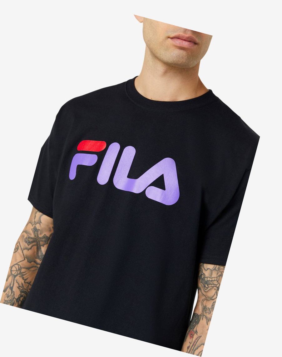 Fila Fila Logo Tee Negras Moradas Rojas | 05DFNSJMA