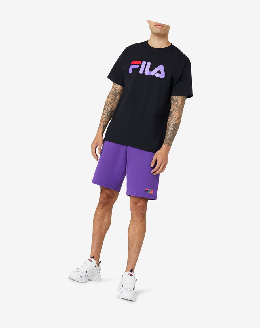 Fila Fila Logo Tee Negras Moradas Rojas | 37FWNDPLX