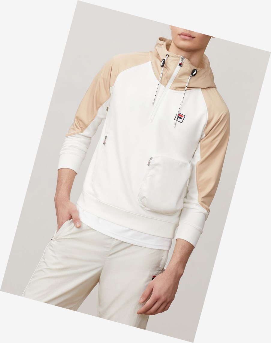 Fila Fila Milano 1/2 Zip Hoodie Fila Off-white | 28WFGMJNS