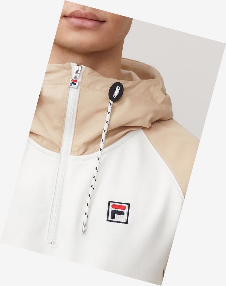 Fila Fila Milano 1/2 Zip Hoodie Fila Off-white | 28WFGMJNS