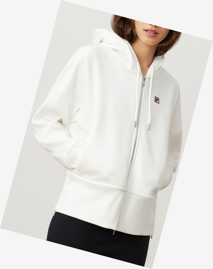 Fila Fila Milano Knit Full-zip Hoodie Off-white | 85ZMPLFKY