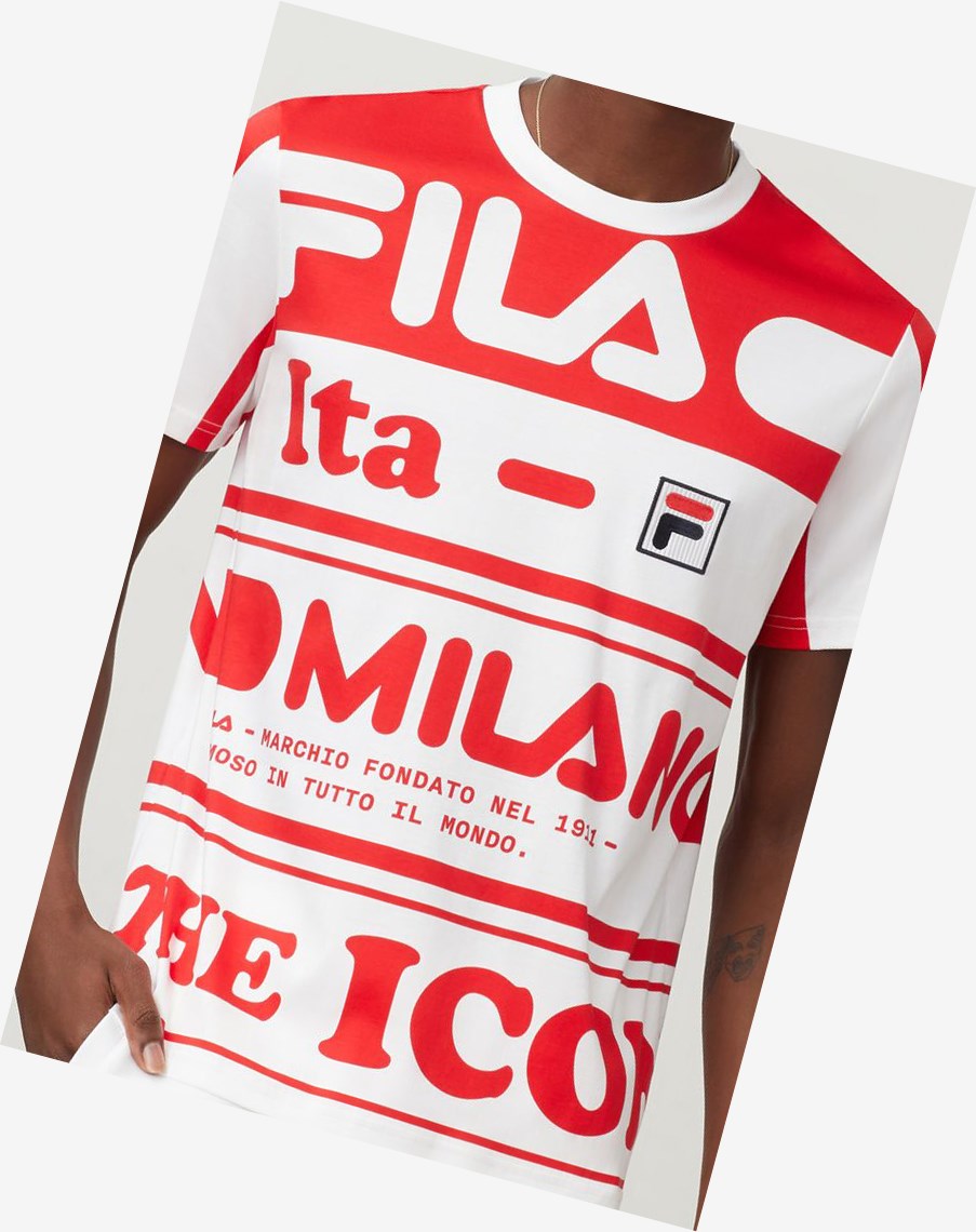 Fila Fila Milano Printed Algodon Tee Rojas | 27YFWVDXJ