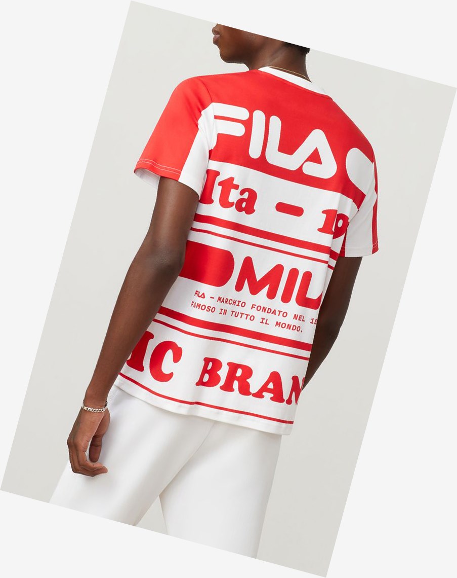 Fila Fila Milano Printed Algodon Tee Rojas | 27YFWVDXJ