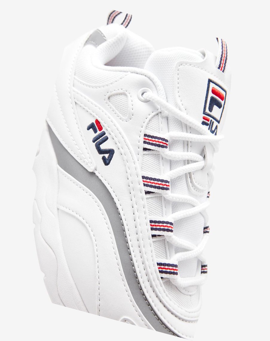 Fila Fila Ray Tenis Shoes Wht/Fnvy/Msil | 12LSWAUMN