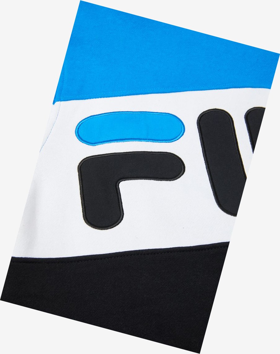 Fila Flamino Hoodie Dblu/Blk/Wht | 64LUXAWEP