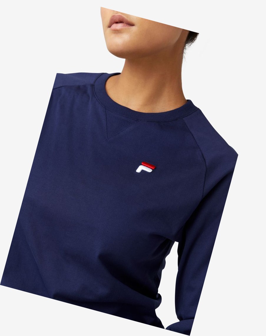 Fila Flynn Long Sleeve Tee 410 Peacoat | 19HTNGASC