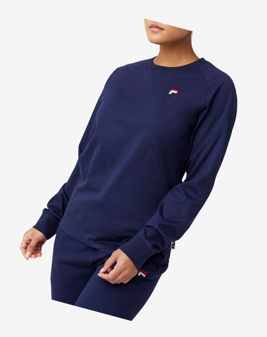 Fila Flynn Long Sleeve Tee 410 Peacoat | 19HTNGASC