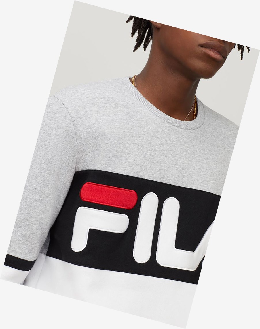 Fila Freddie Sweatshirt Wht/Lgrym/Blk | 01CJYLOVM